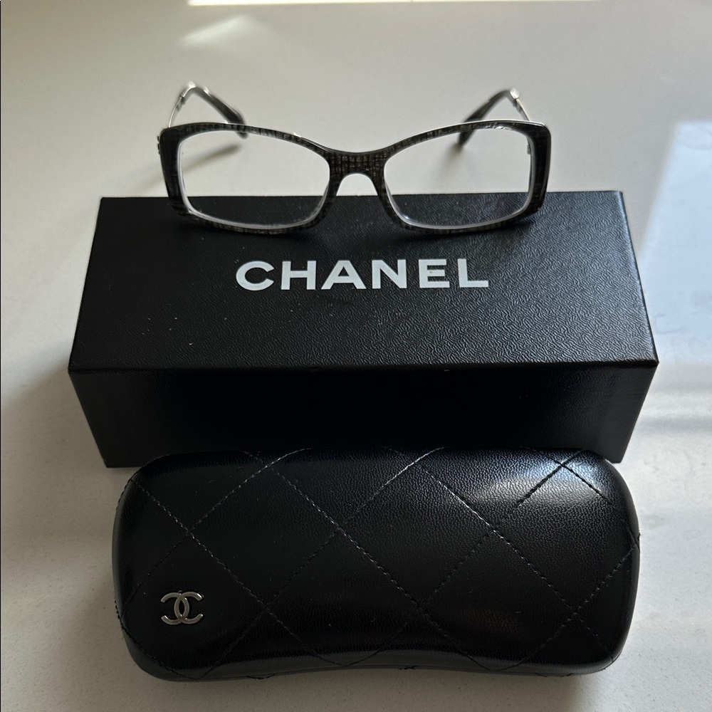 Chanel Black and Silver Eyeglasses